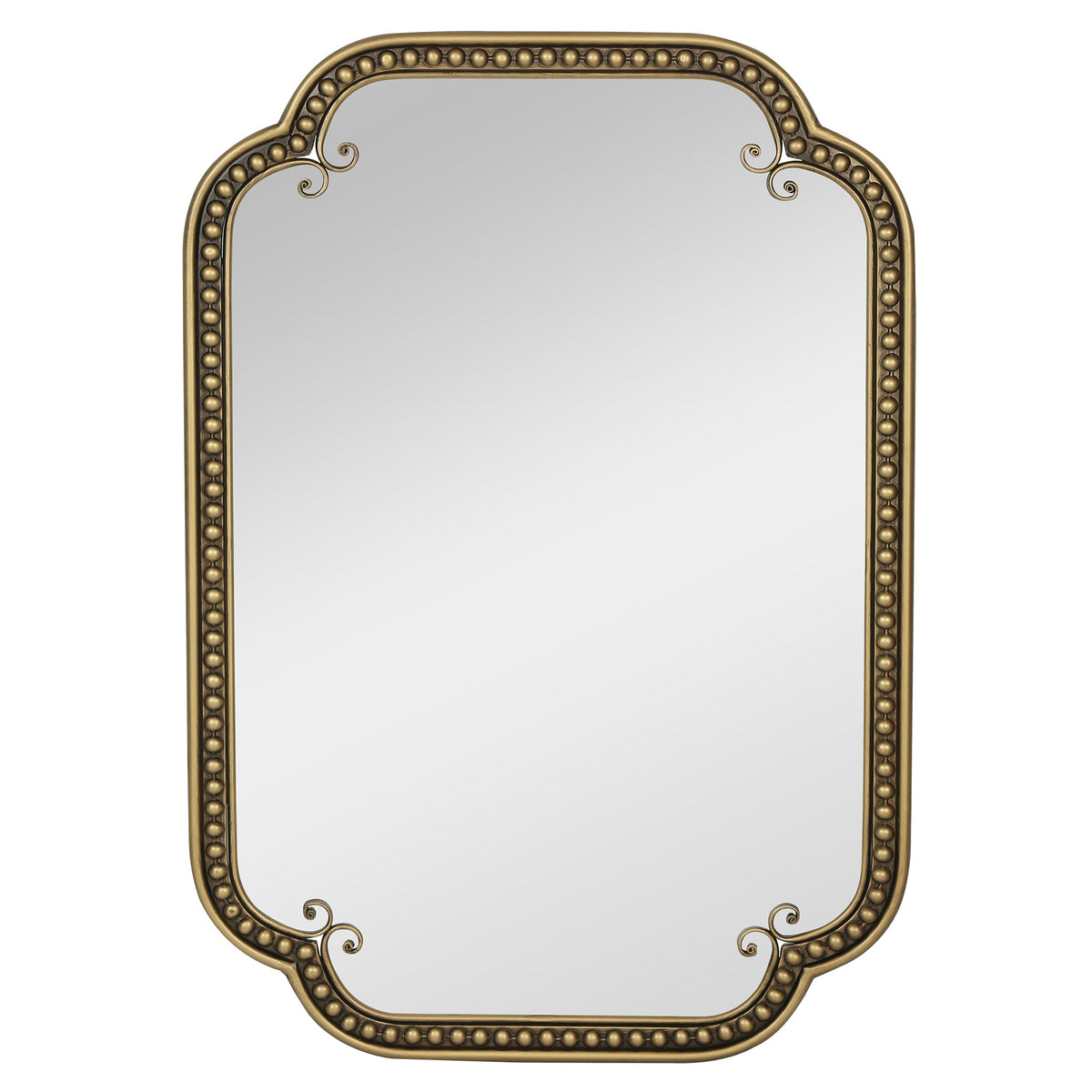 Gold Irregular Beaded Metal Framed Wall Mirror