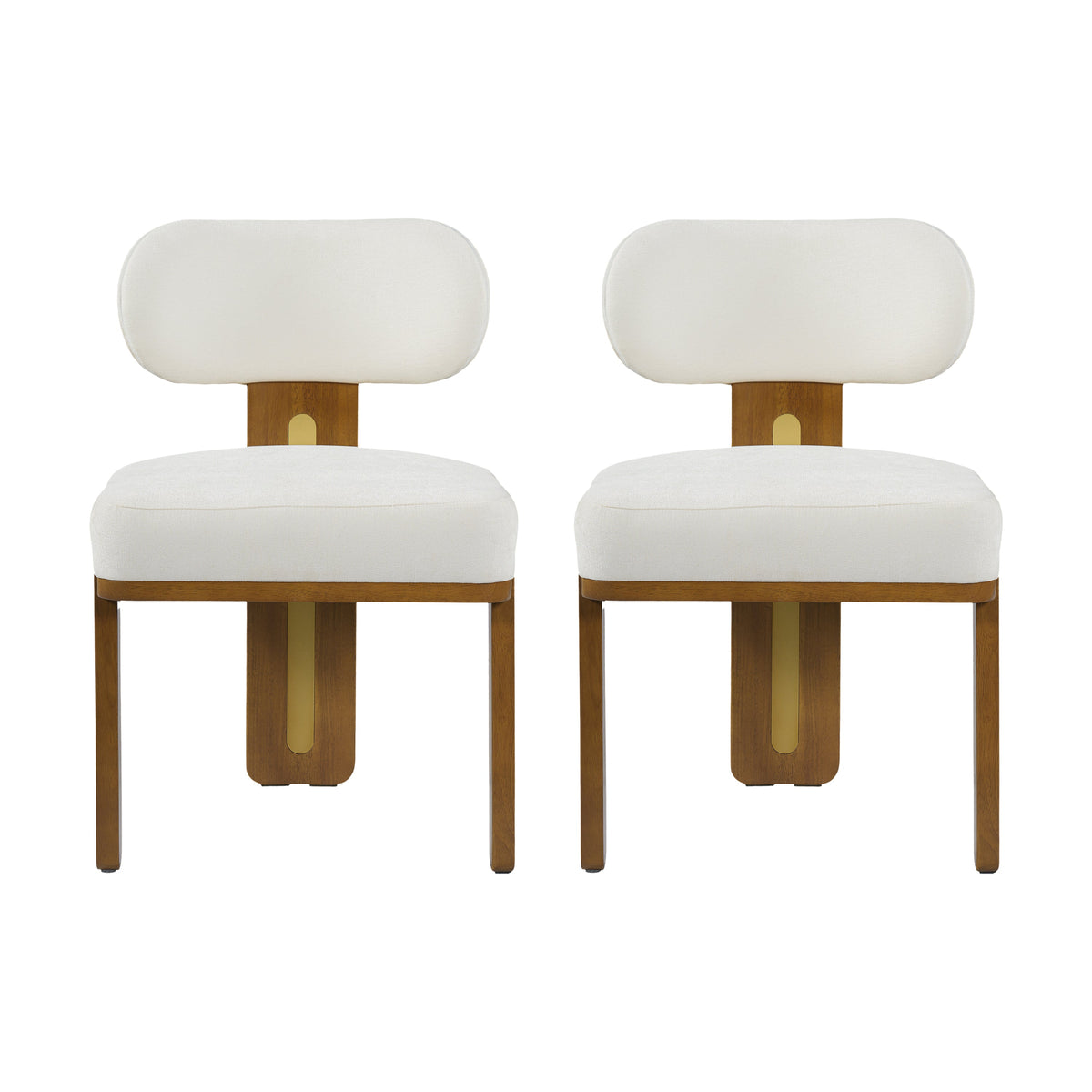 Modern Minimalist Round Upholstered Dining Chair Set of 2