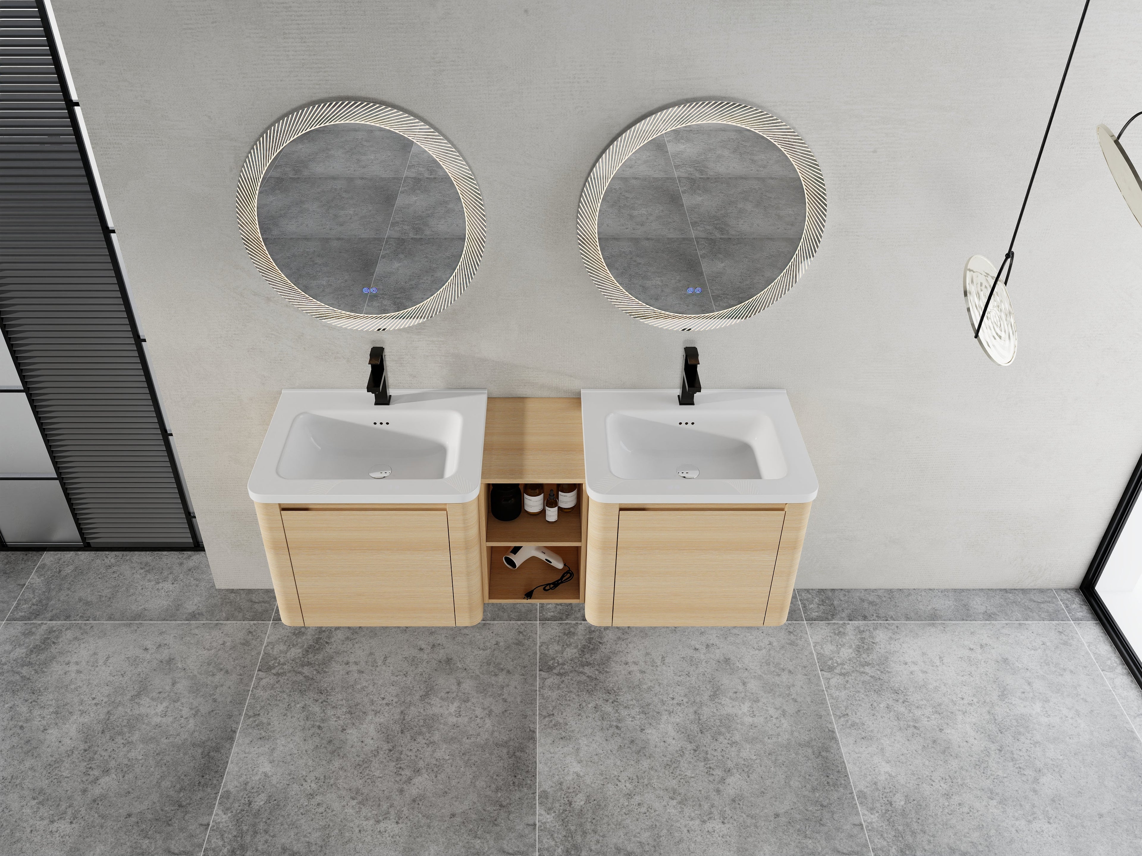 60'' Wall-Mounted Bathroom Vanity