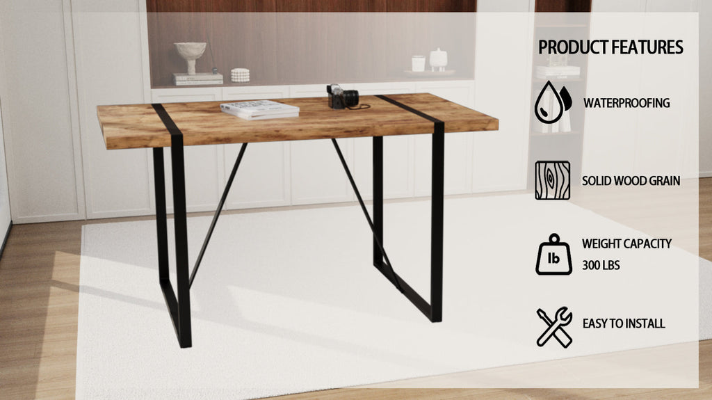 55" Modern Rural Industrial Dining Table
