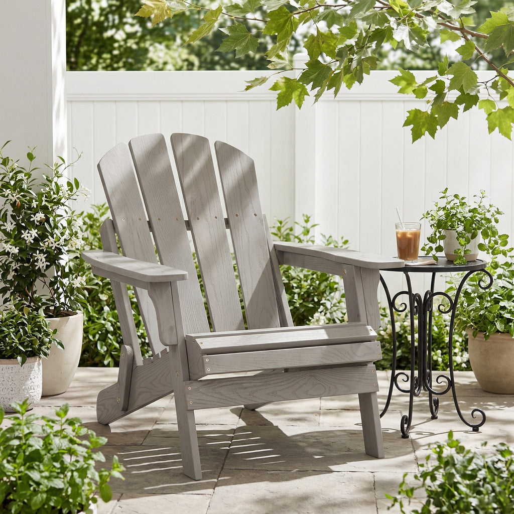 Oversize Embossed Wooden Outdoor Folding Adirondack Chair