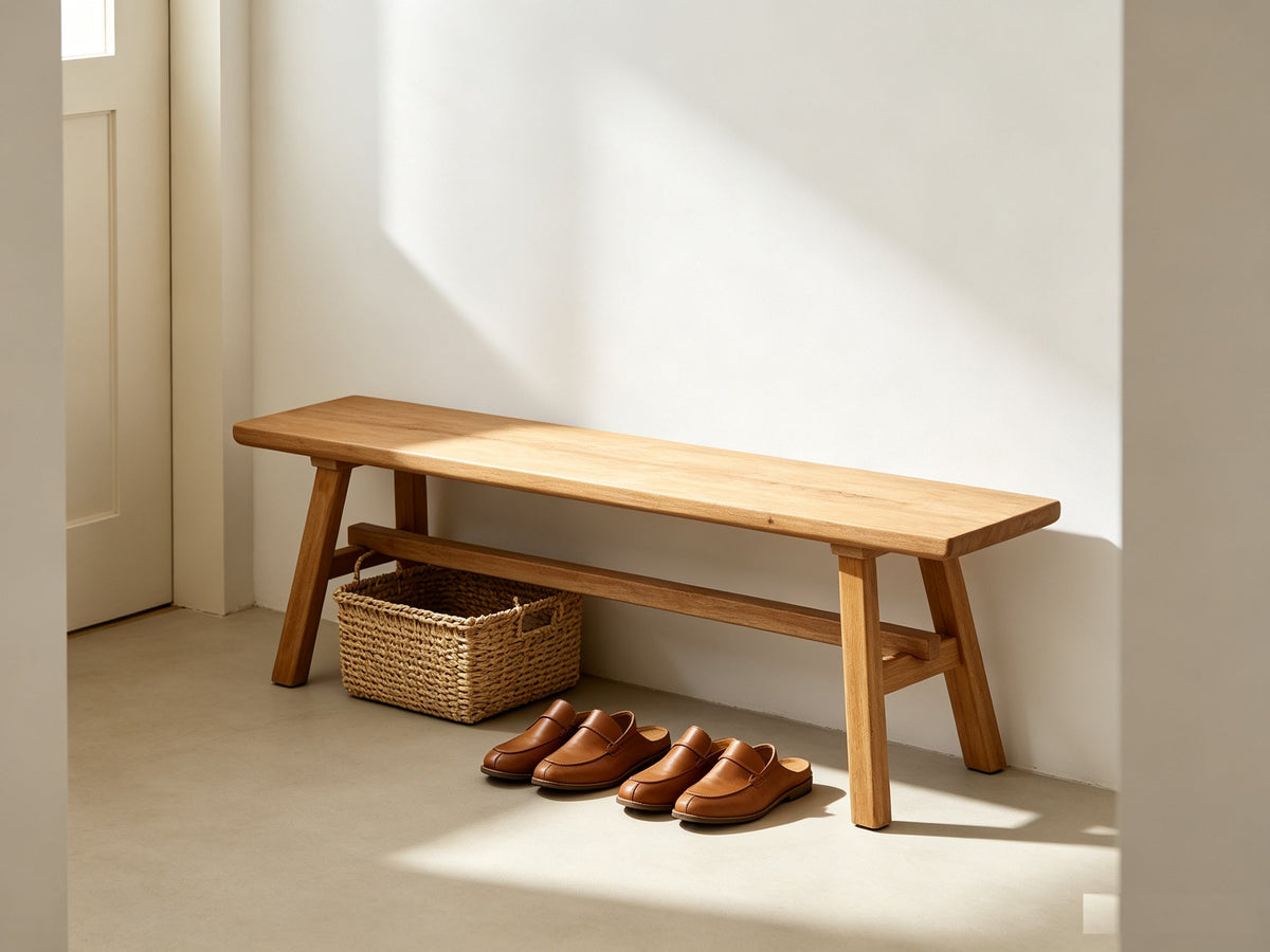 55" Farmhouse Wood Bench