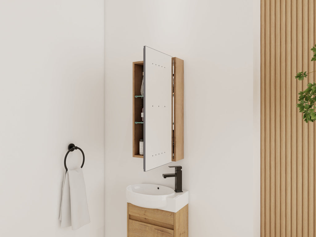 14" Bathroom Mirror Cabinet with Storage