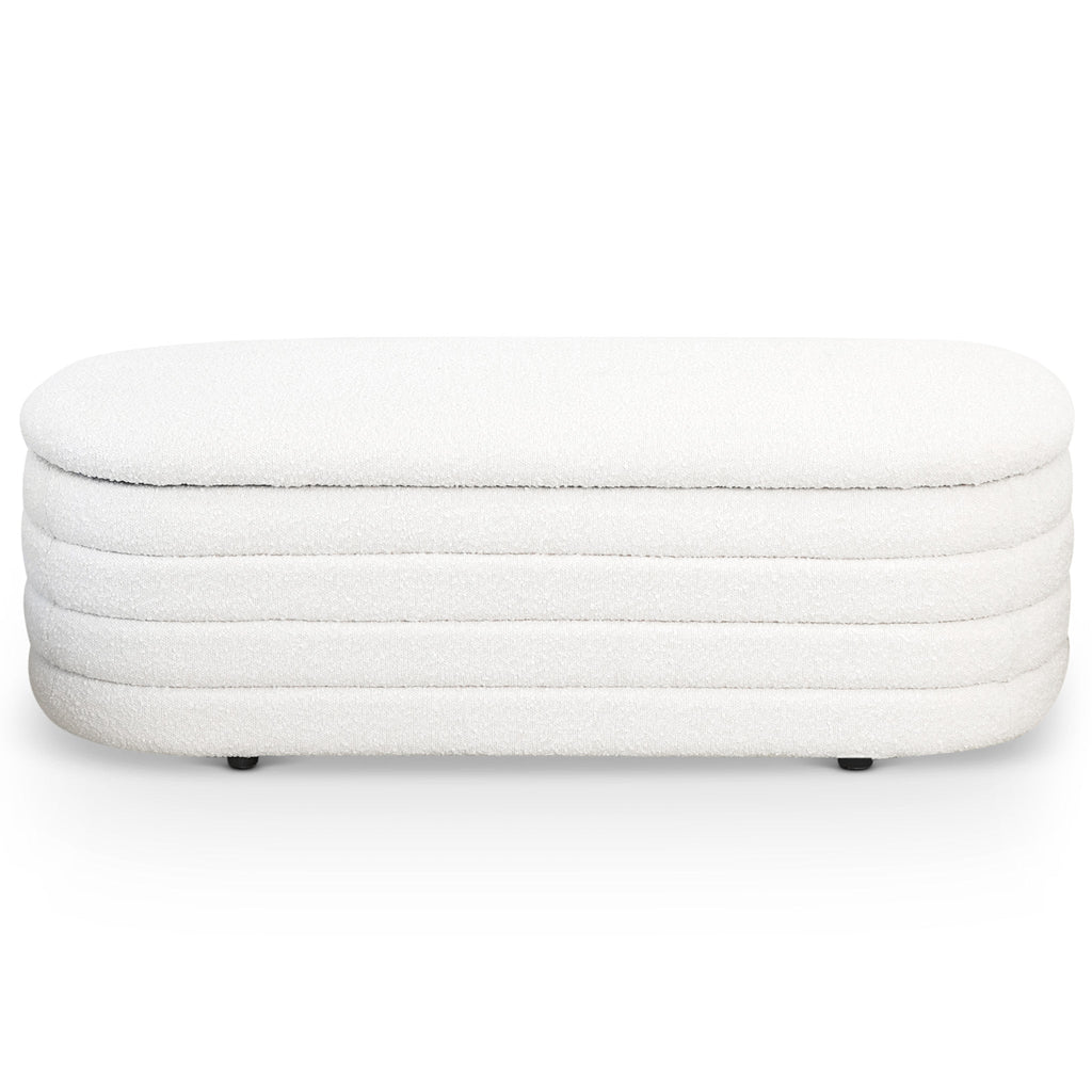 Cabana White Boucle Bench
