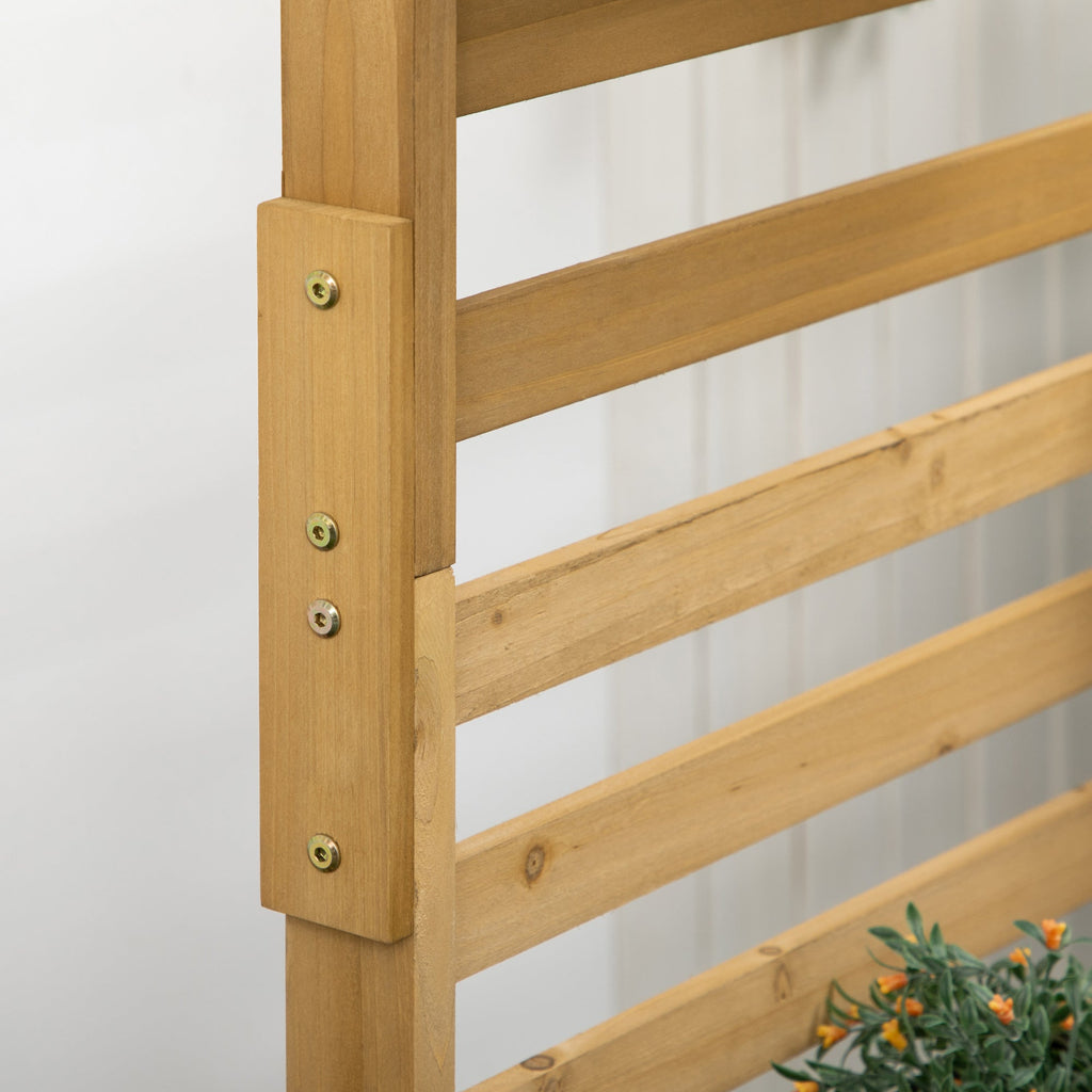 Outsunny Wooden Plant Trellis Stand with 5 Hanging Planter Boxes