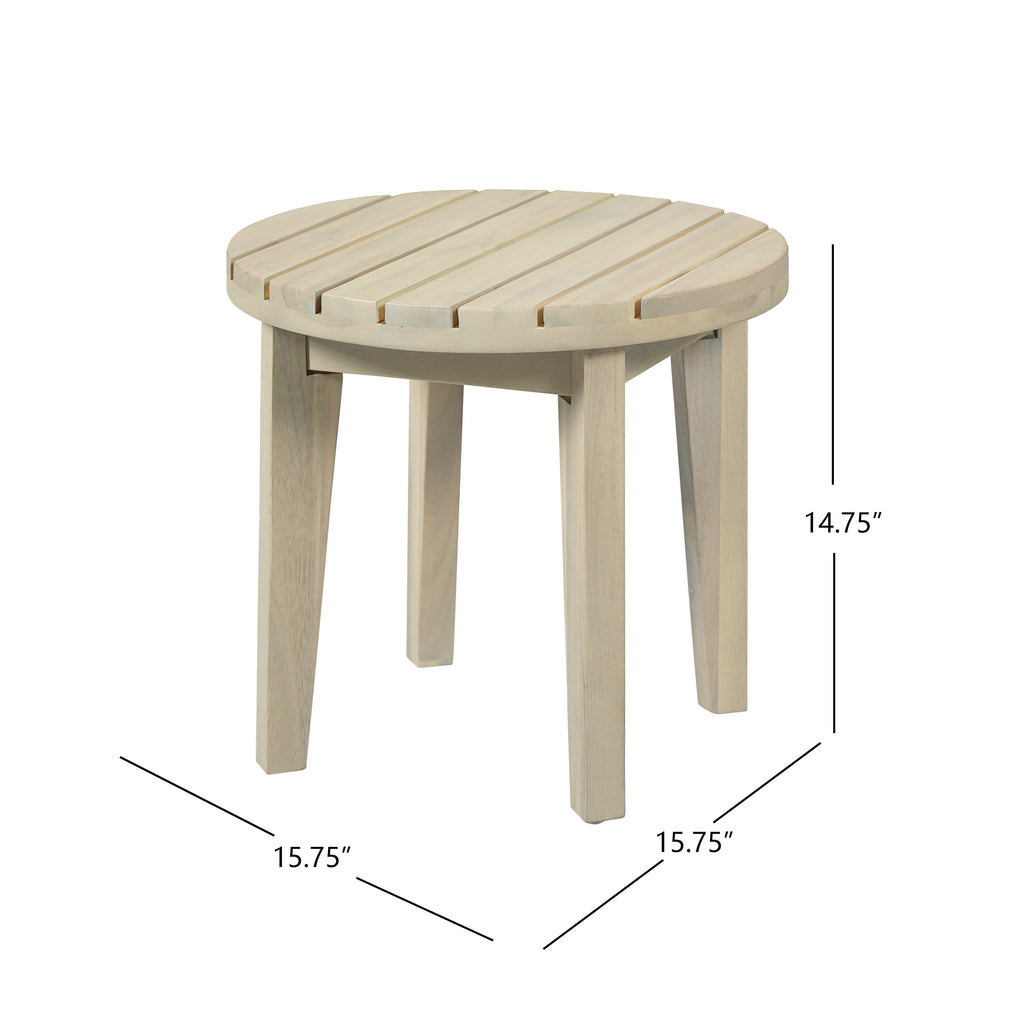 Outdoor 16" Square Acacia Wood Side Table - Light
