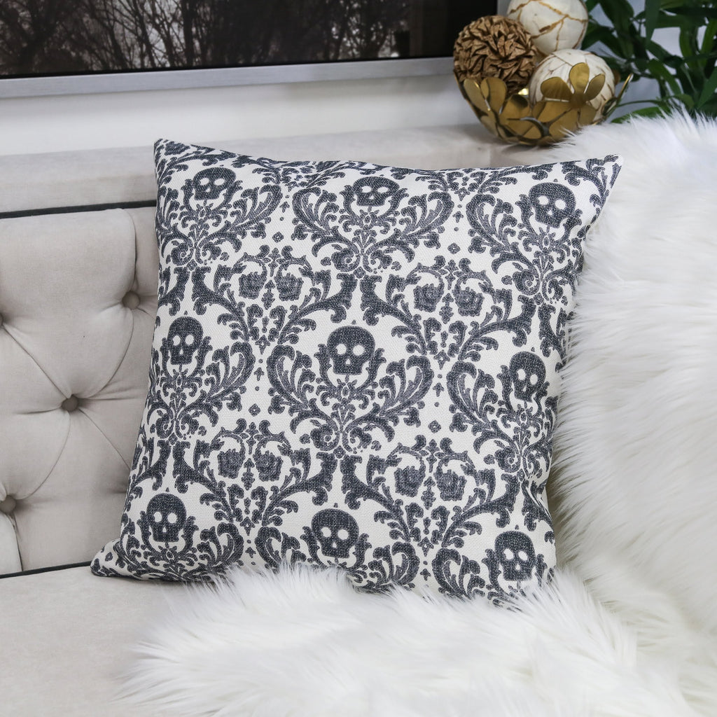 Baroque Skull Throw Pillow