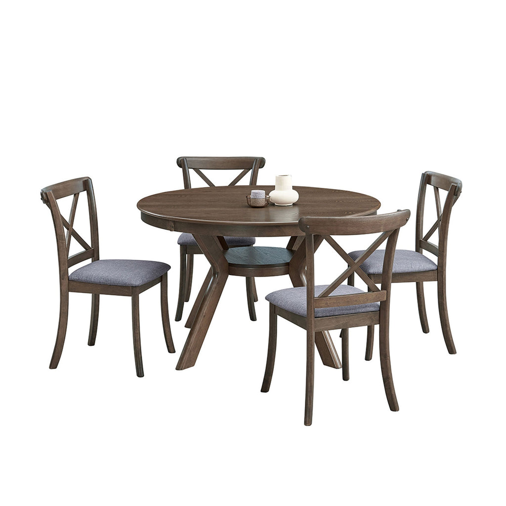 47.24'' Round Rubber Wood Dining Table for 4-6