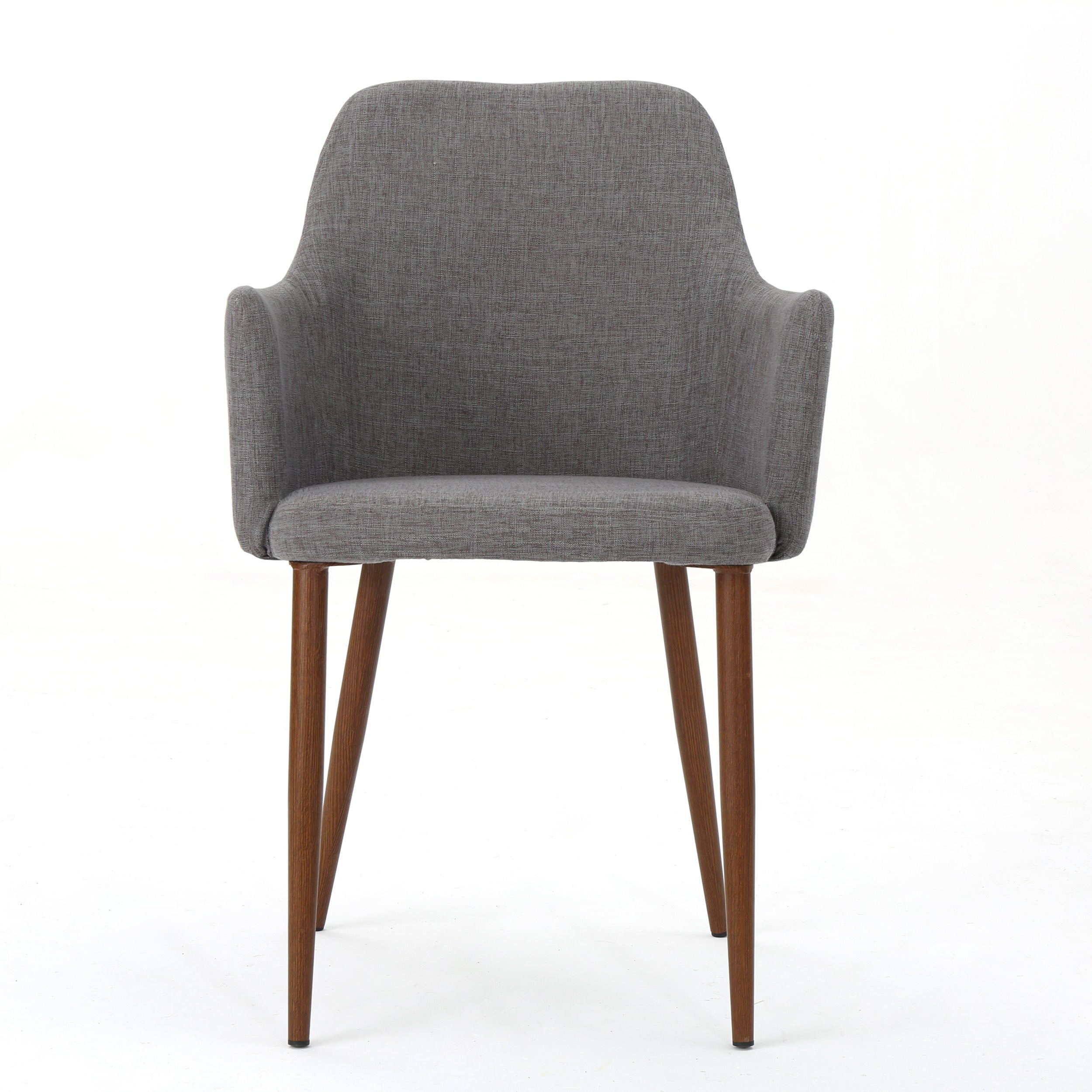 Mid Century Modern Fabric Upholstered Dining Chairs - Set of 2