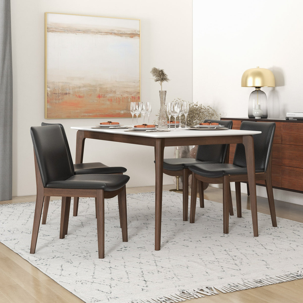 Laura Mid-Century Modern Solid Wood Dining Chair Set of 2