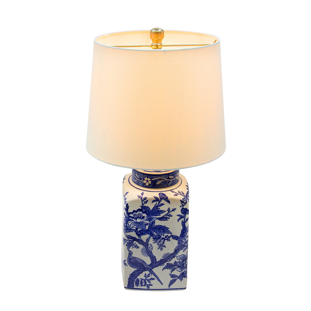 Elegant Table Lamp with Blue Decorative Patterns