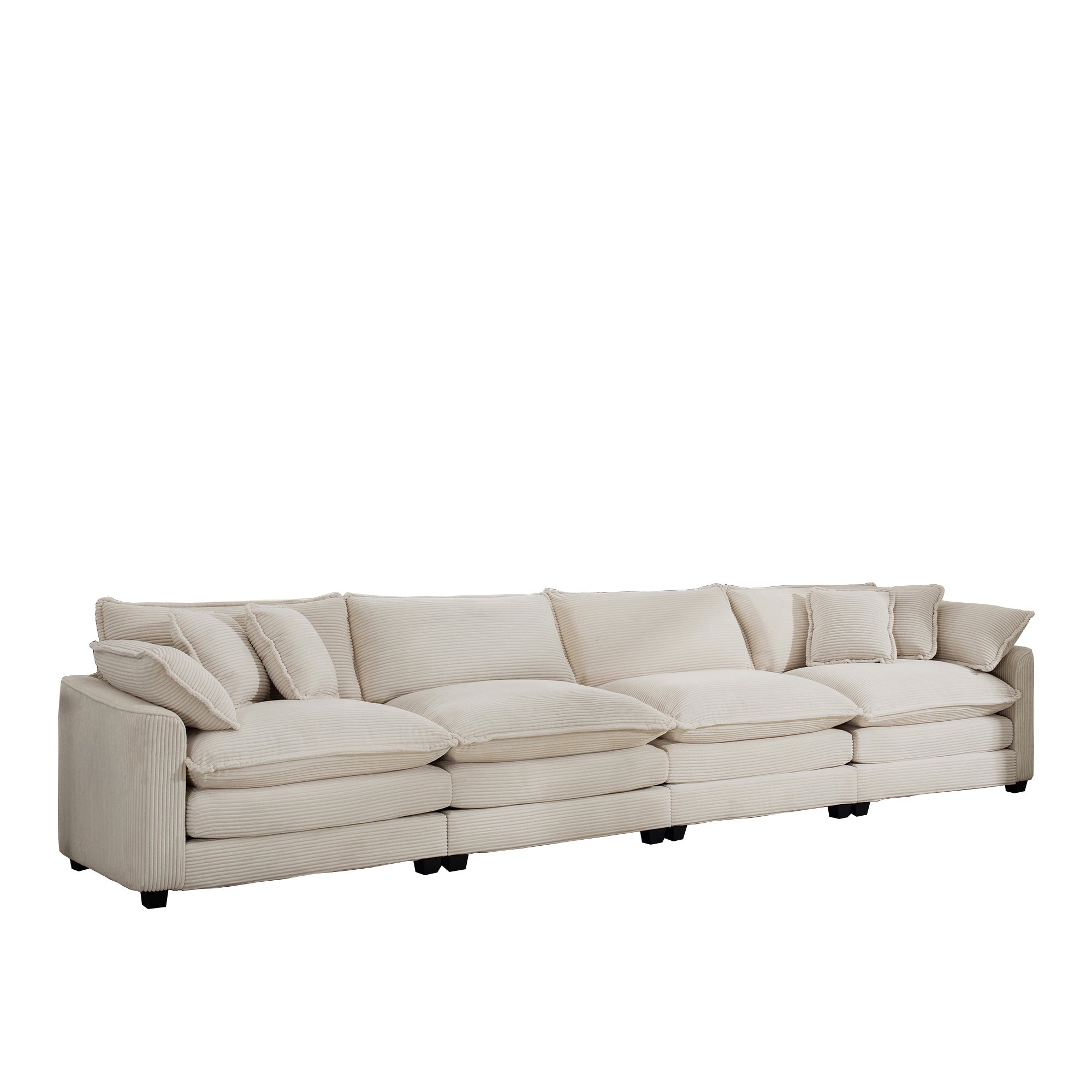 Modern Upholstered 4 Seater Fabric Sofa