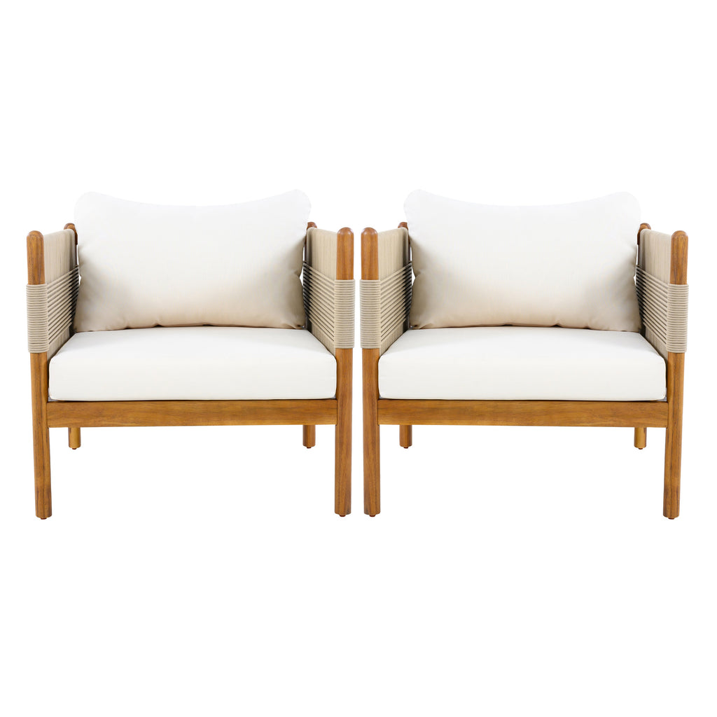 Outdoor Club Chairs (Set of 2) with Diamond-Pattern