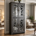 Display Sideboard Buffet with 4 Acrylic Mirrored Doors