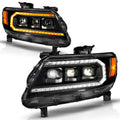 ANZO 15-22 Chevy Colorado Blk Housing Full LED DRL Projector Headlight w/ Sequential Light Bar 111634