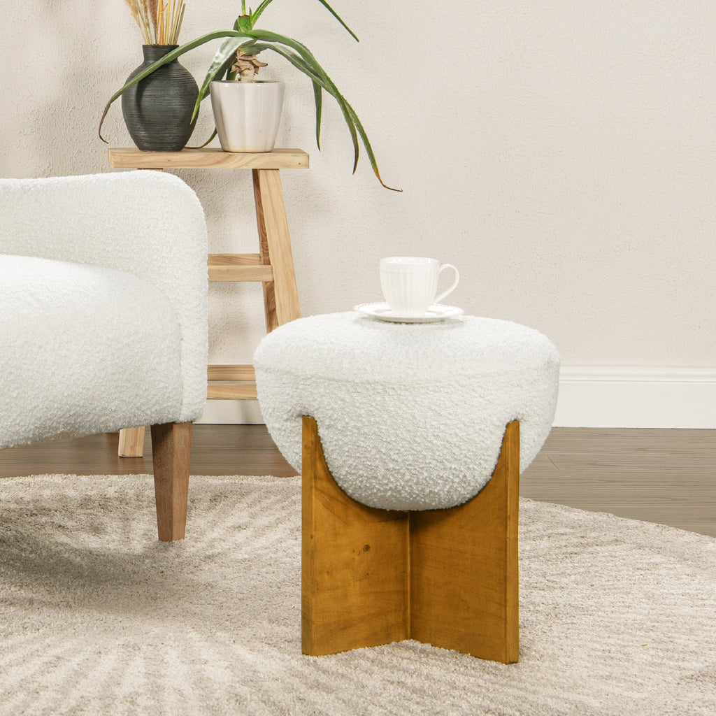 Bali 18.5" Round Upholstered Ottoman