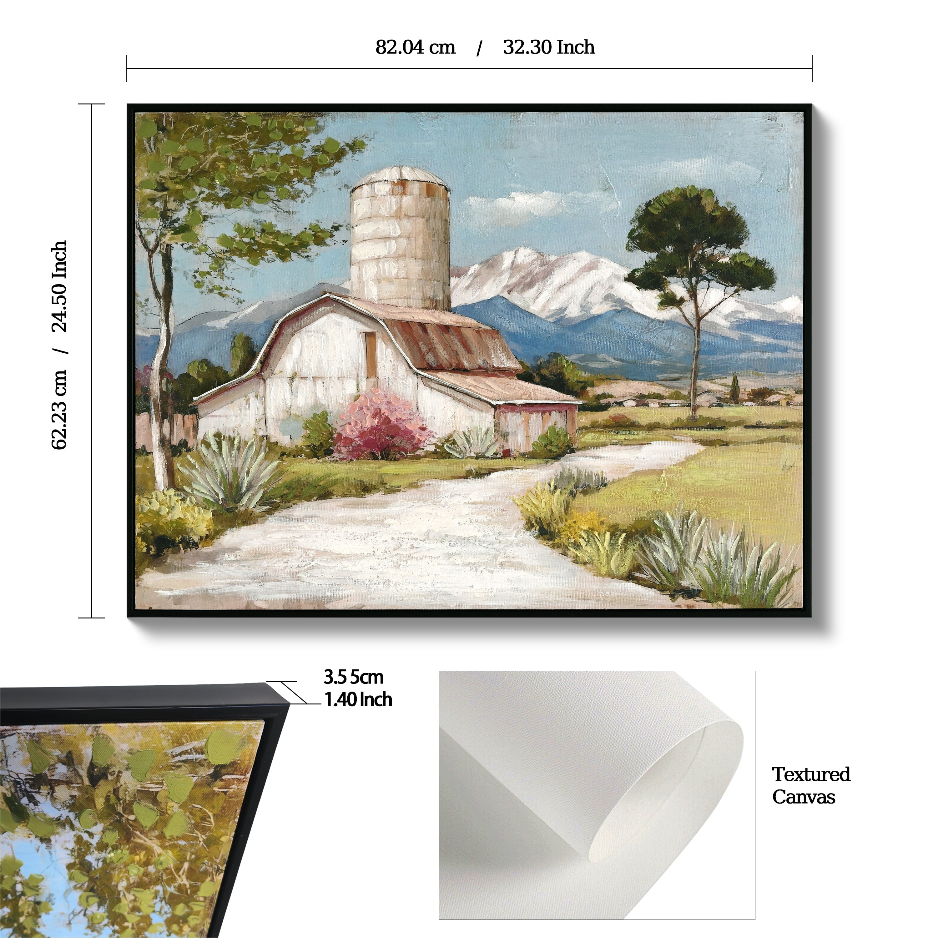 Framed Rustic Farmhouse Canvas Wall Art