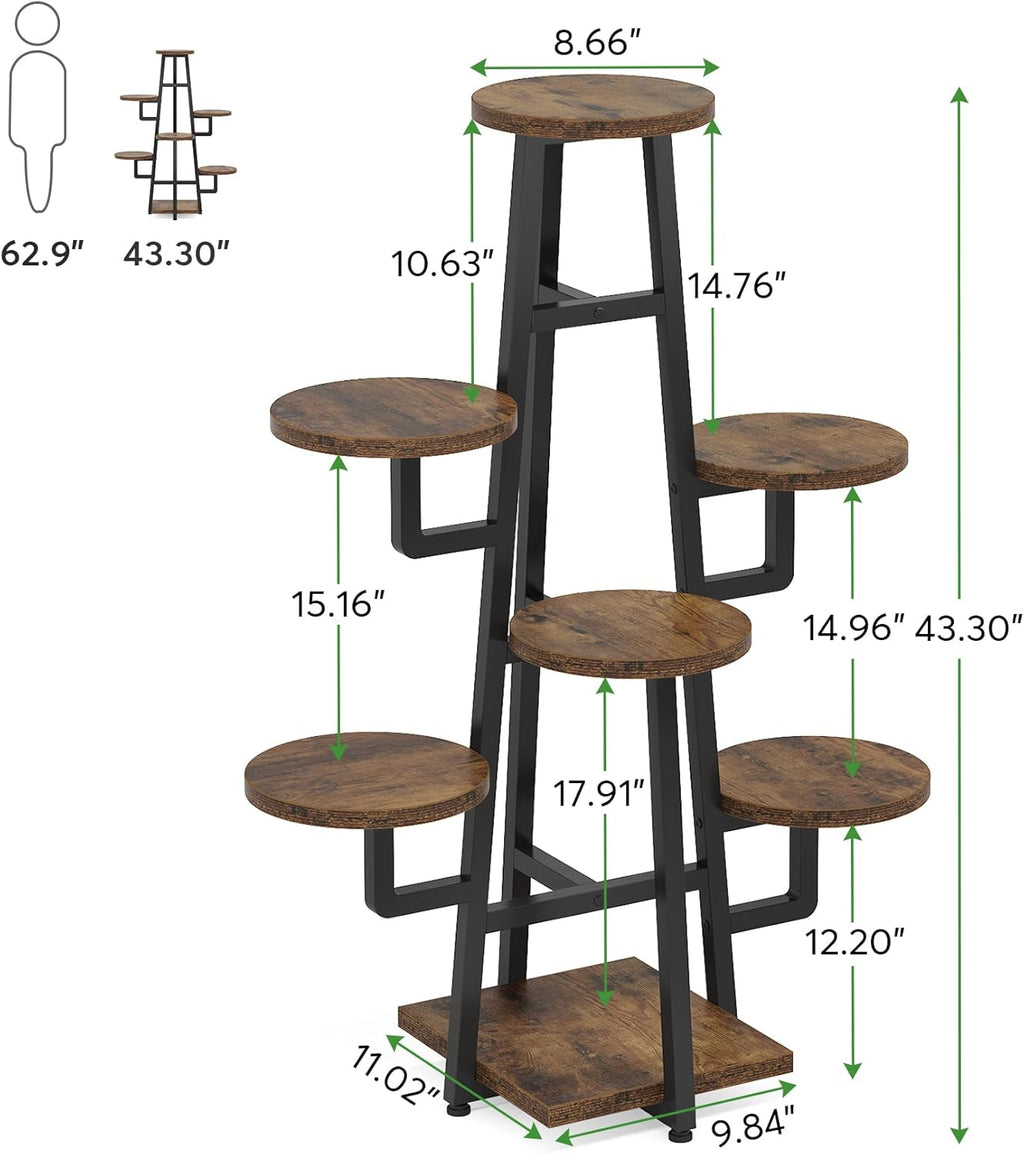 43.30" Tall 7-Tier Rustic Display Shelf