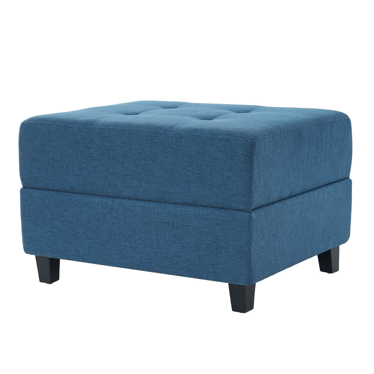 Navy Blue Tufted Ottoman