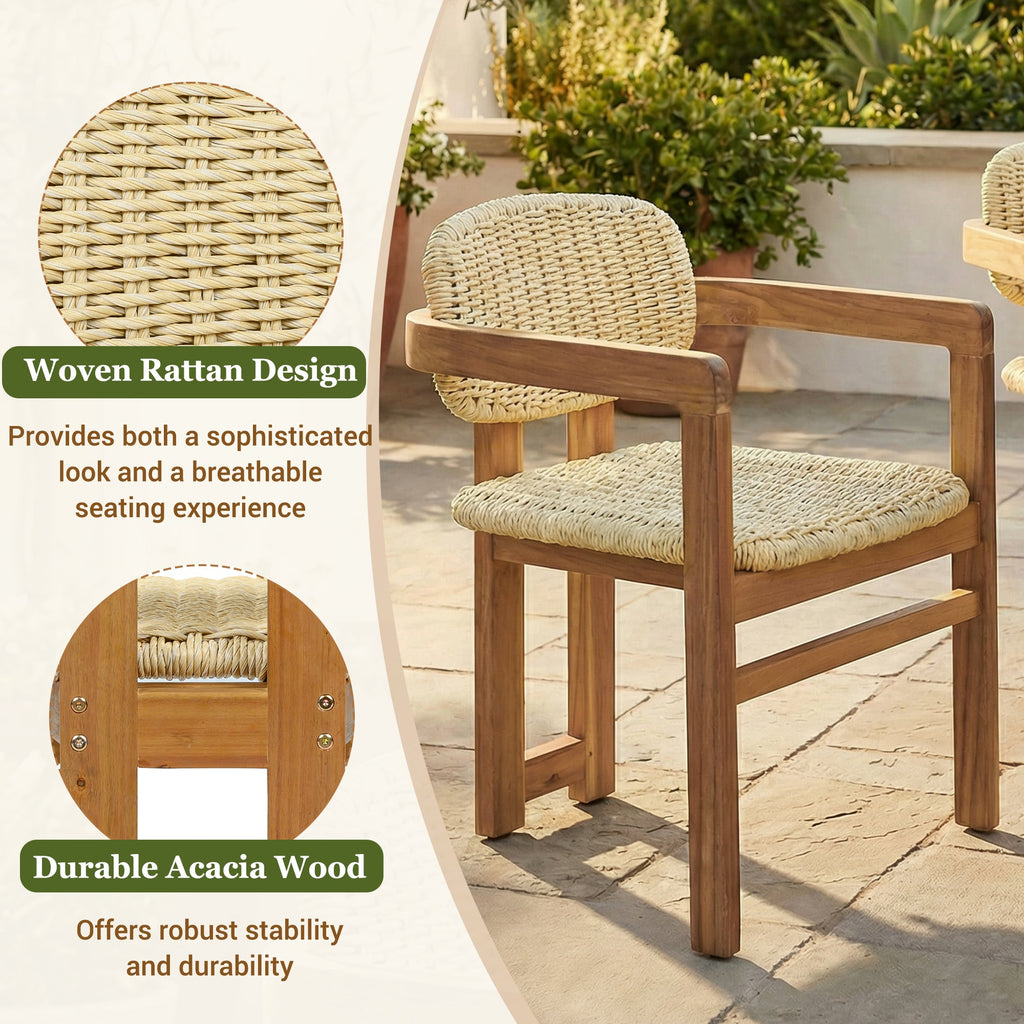 Outdoor Woven Rattan Chair Set