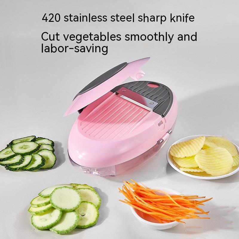 Vegetable Shredder & Spiralizer – Stainless Steel Blades, Blue or Pink