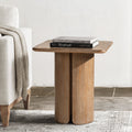 Sonoma 22" Square Pedestal Side Table - Rustic Greige