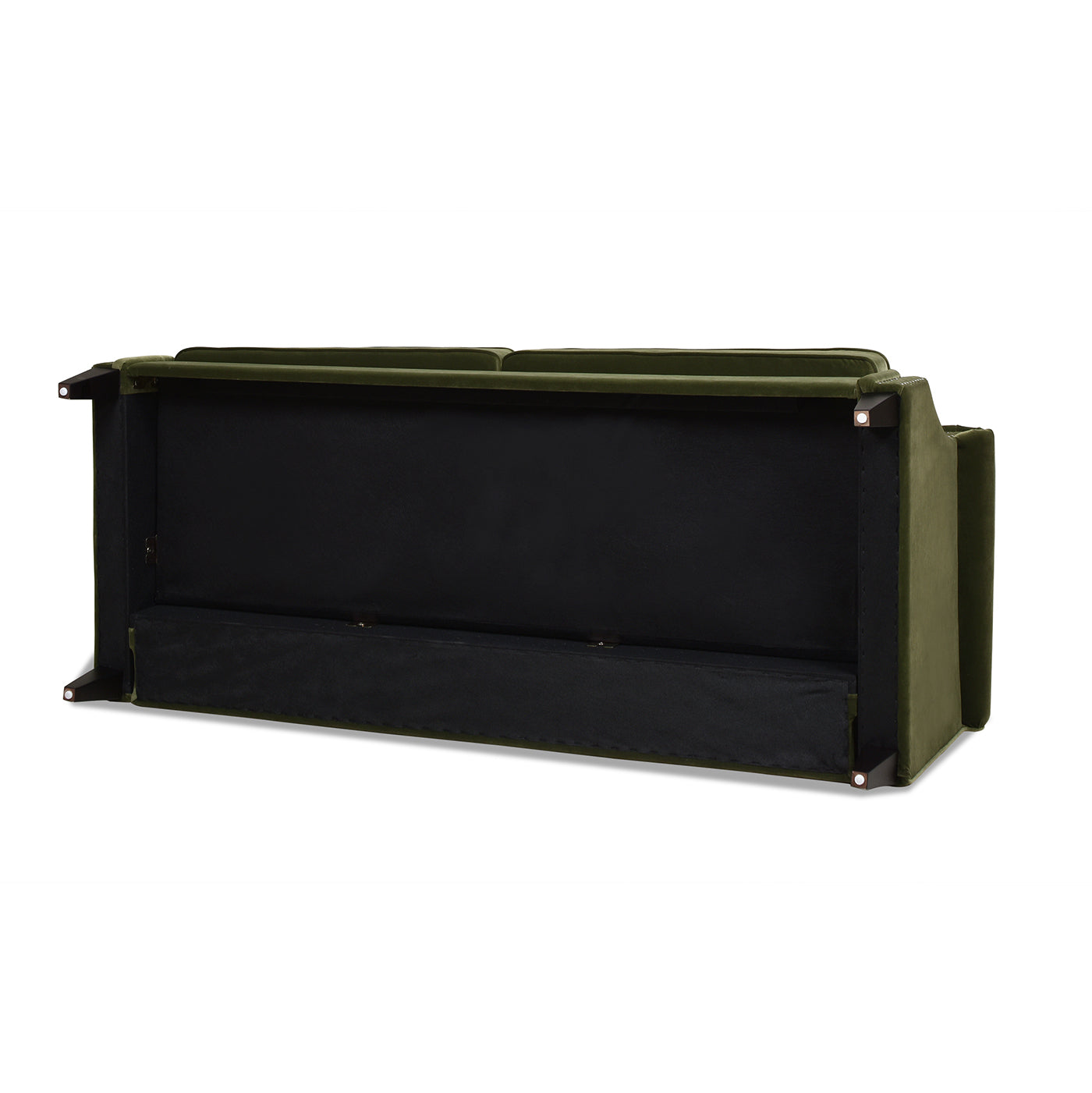 Elaine 77" Camel Back Small Space Sofa, Olive