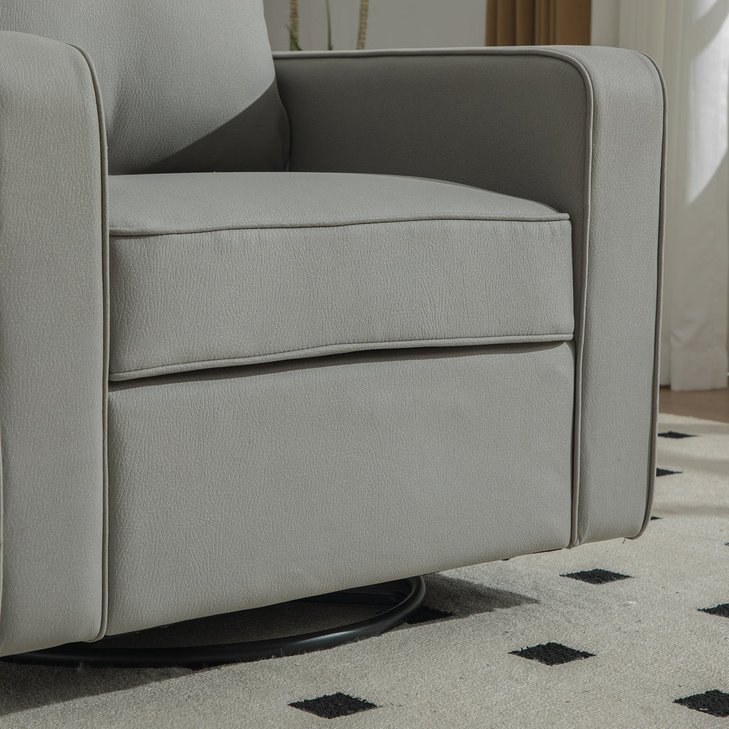 33.6" Upholstered 360° Swivel Armchair with Hidden Storage