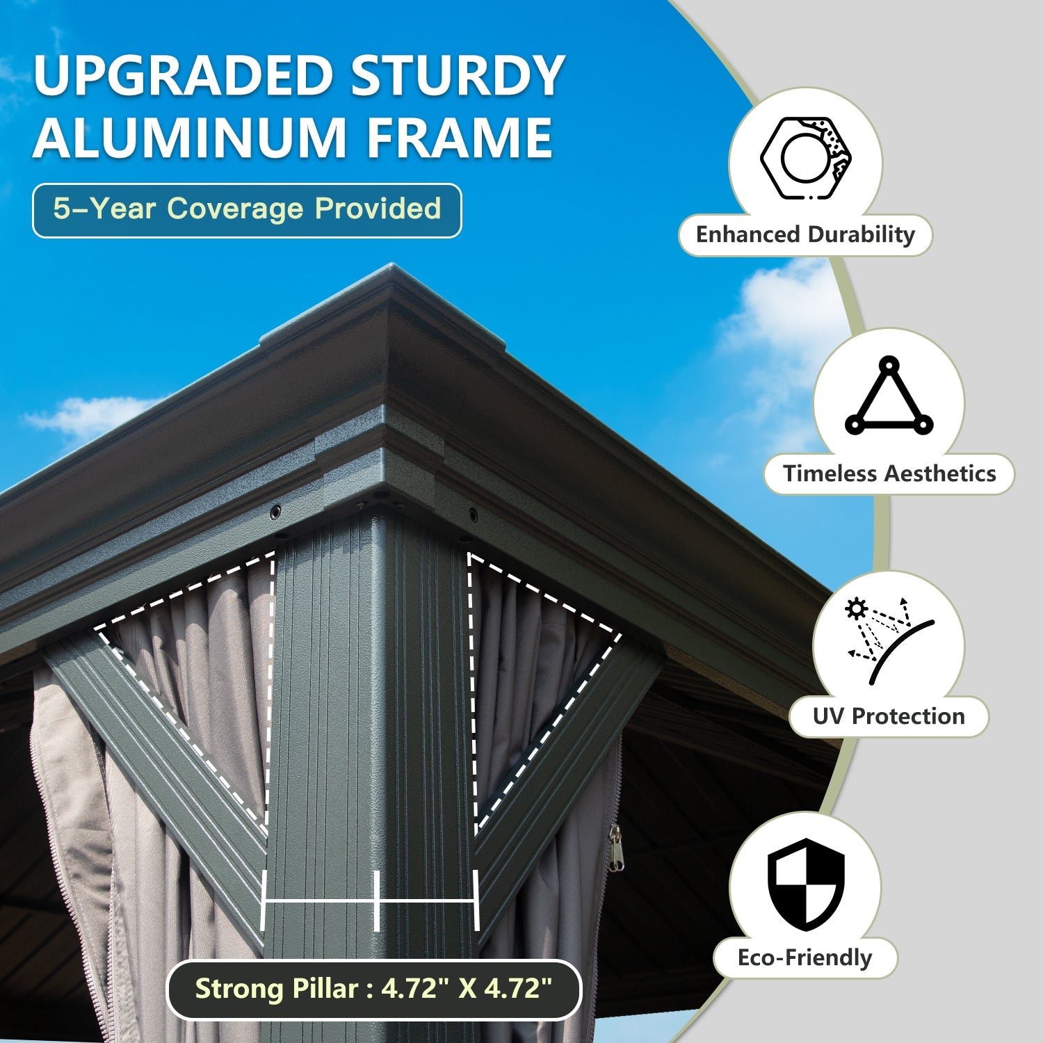 10' x 12' Hardtop Gazebo Outdoor Metal Gazebo