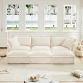 Living Room Sofa Slipcovered Sofa 3 Seater Sofa With 3 Ottomans