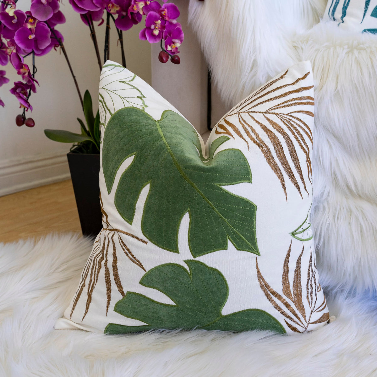 Autumn Vibes Leaf Accent Pillow Set of 2