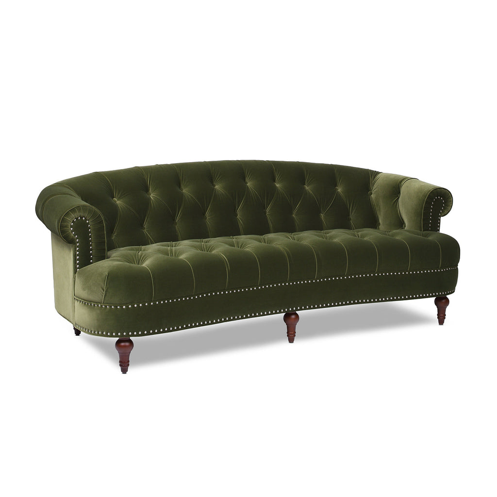 La Rosa Victorian Chesterfield Tufted Sofa - Olive