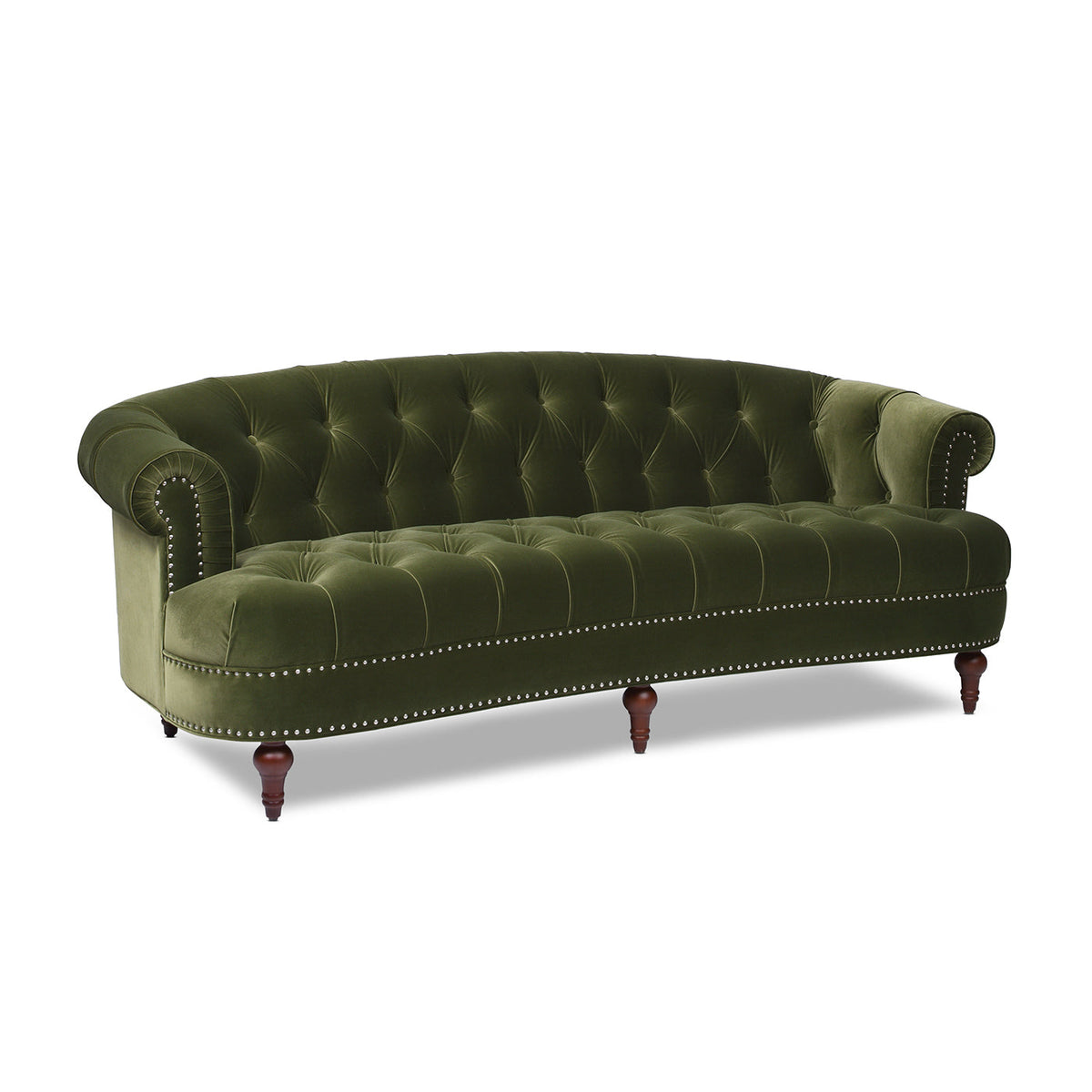 La Rosa Victorian Chesterfield Tufted Sofa - Olive
