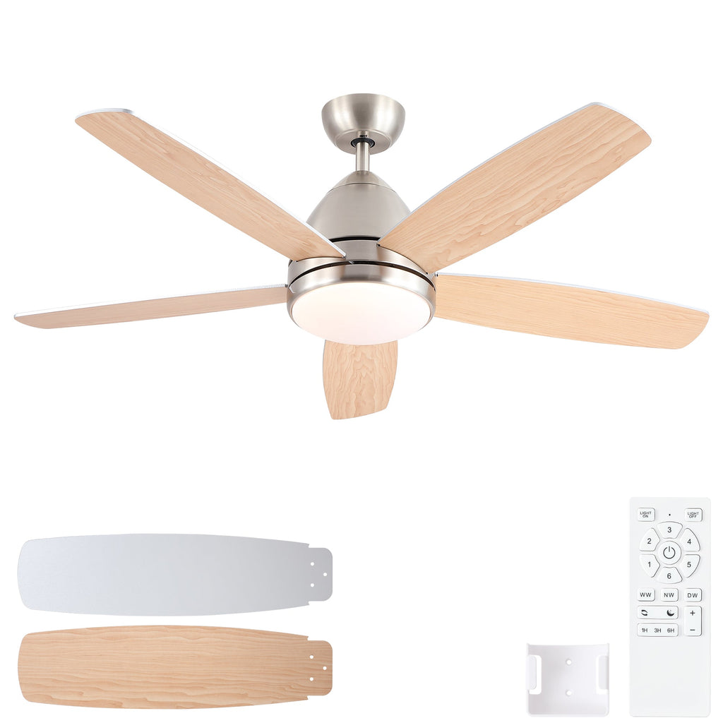 52 In. Indoor Brushed Nickel Ceiling Fan