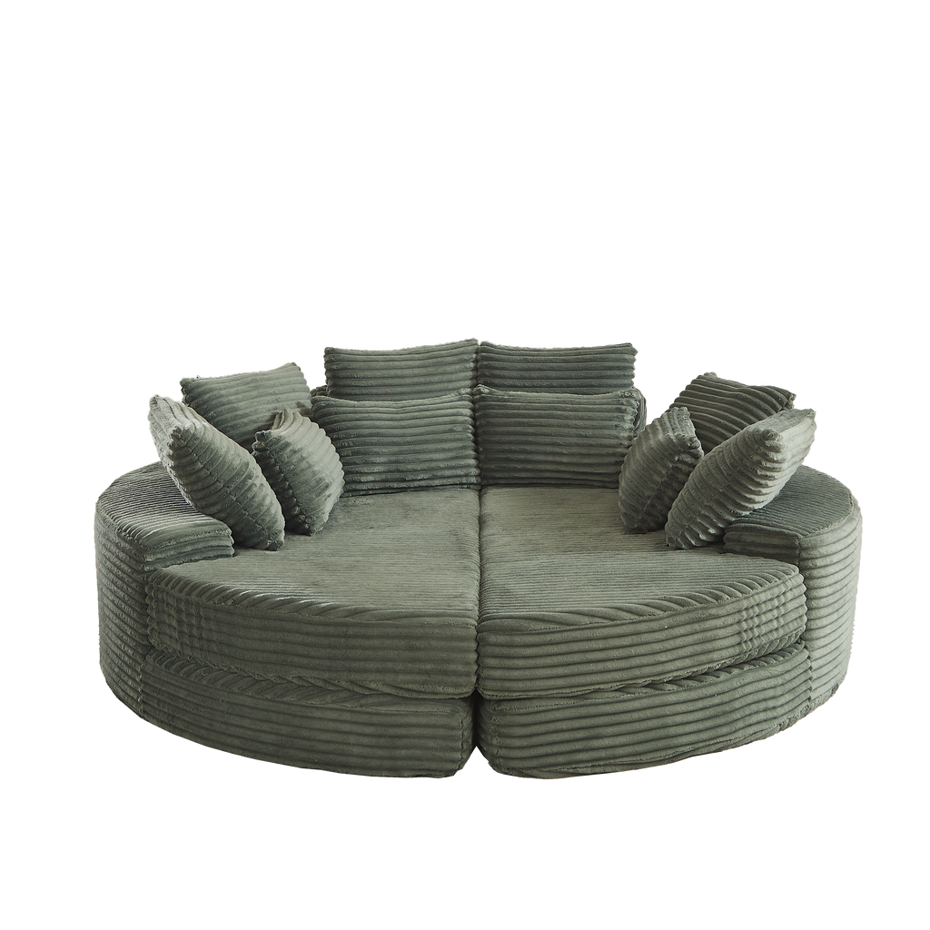 78.5-Inch Corduroy Round Oversized Recliner