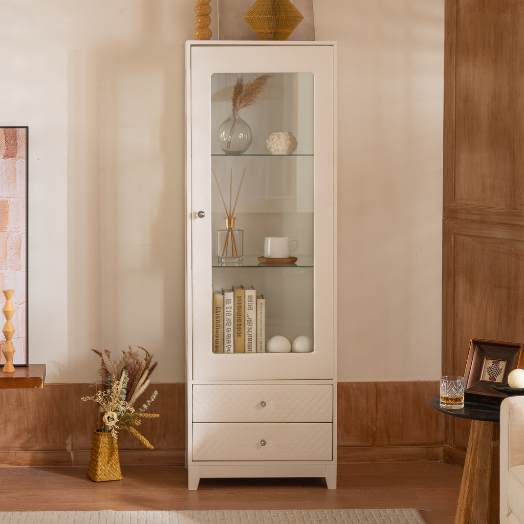71'' Freestanding Upholstered Display Cabinet