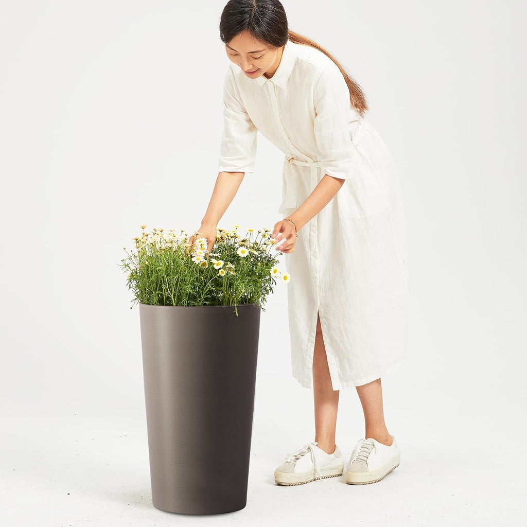 2 Pack Tall 21.7 in Planters for Outdoor Plants