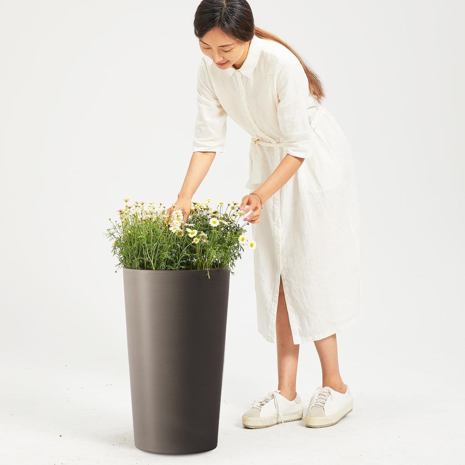 2 Pack Tall 21.7 in Planters for Outdoor Plants