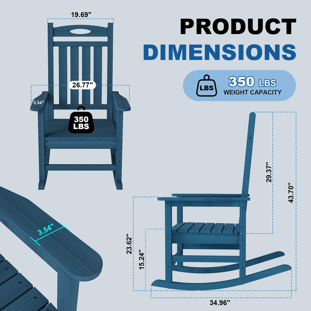 Outdoor Rocking Chair Set of 2