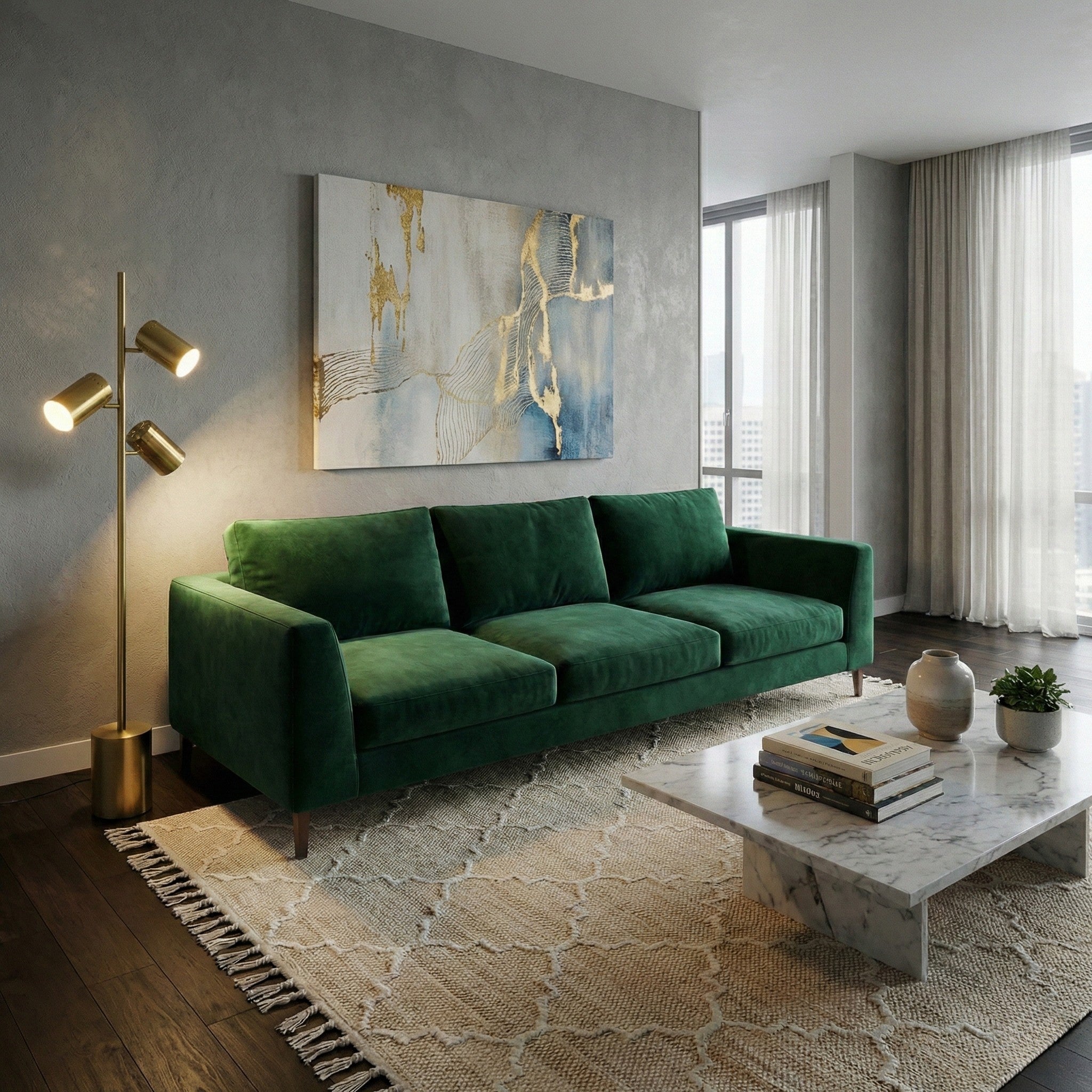 Harmony Brassed Gold Floor Lamp