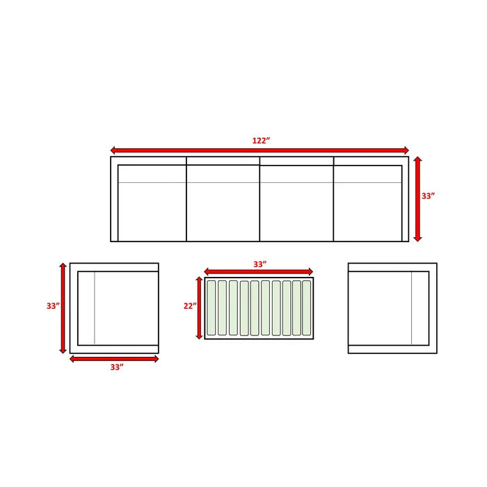 Fully Assembled 6-Person All-Weather Wicker Sectional Seating Group