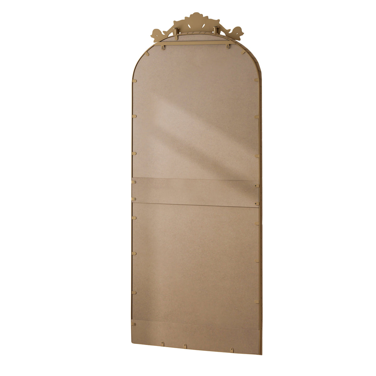 58"x24" Arched Full Body Mirror with Vintage Ornate Carving