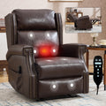 Brown Manual Recliner Chair in Faux Leather