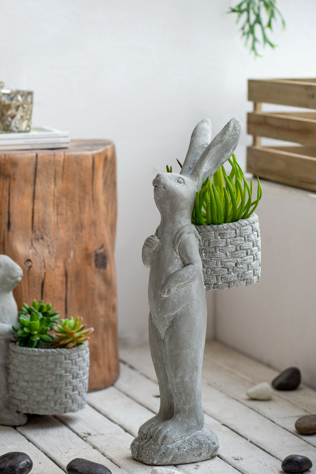 Tall Decorative Rabbit Planter
