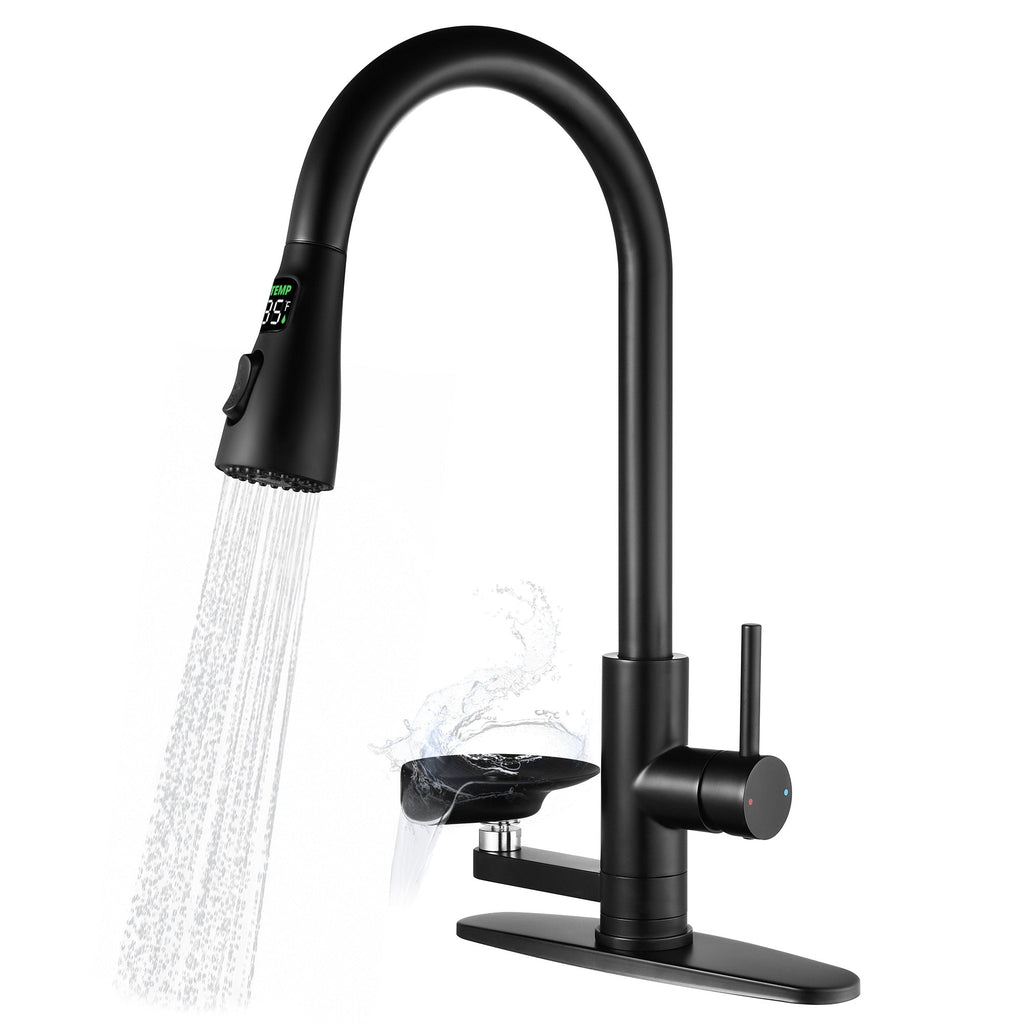 3-in-1 Kitchen Faucet with LED Temperature Display