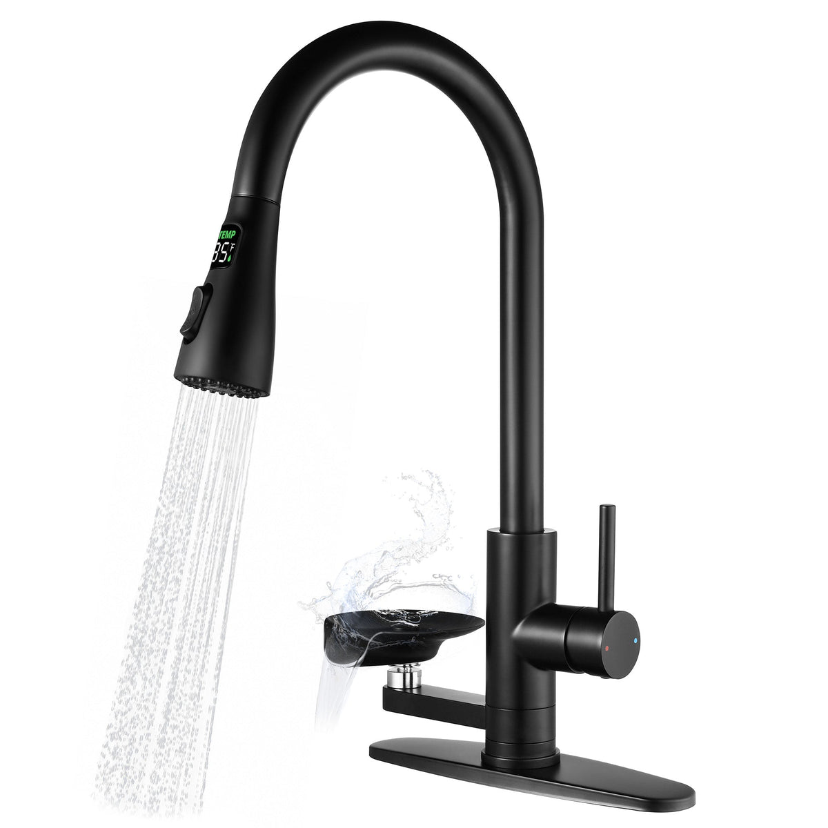 3-in-1 Kitchen Faucet with LED Temperature Display