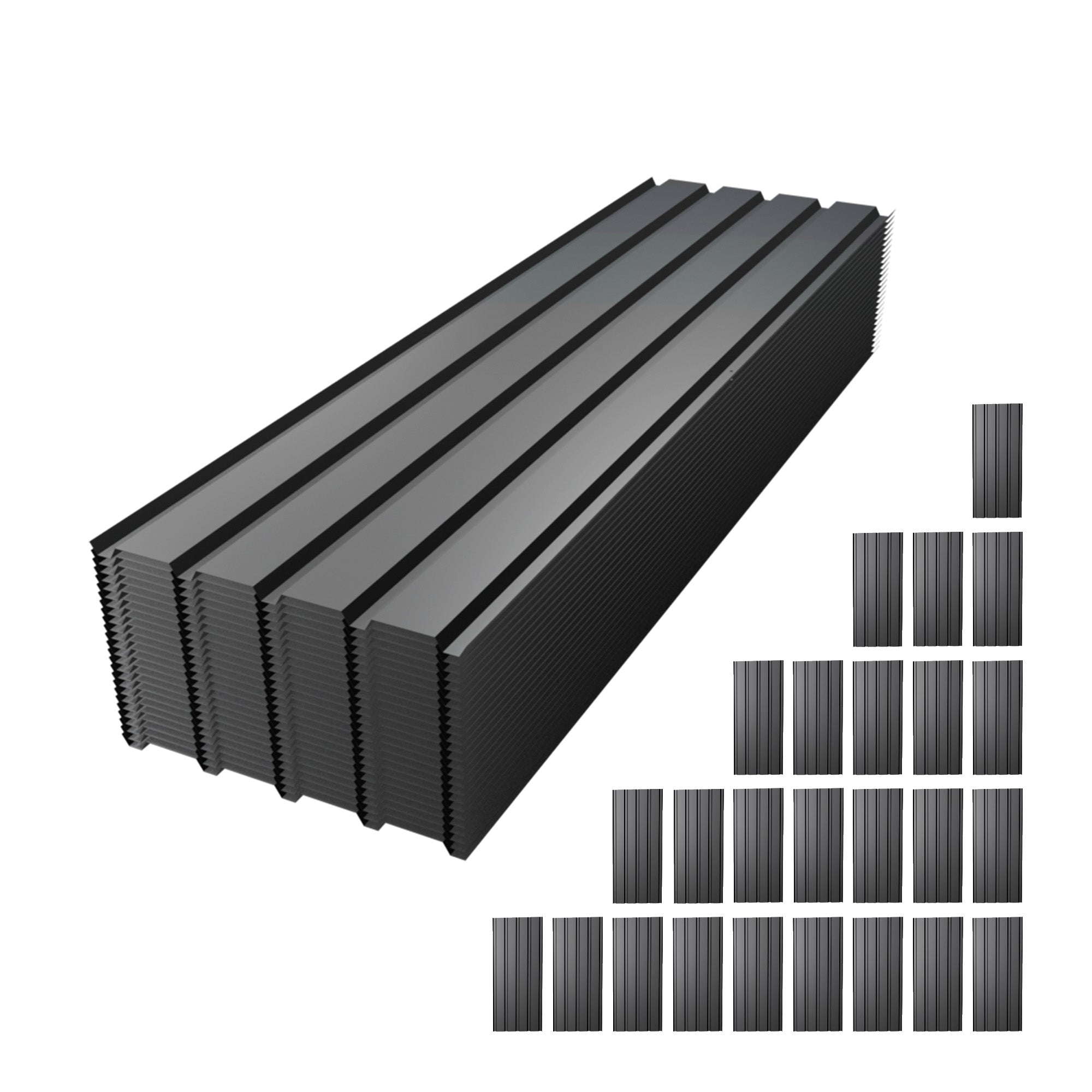 61 Inch Galvanized Metal Roof Panels - Set of 25