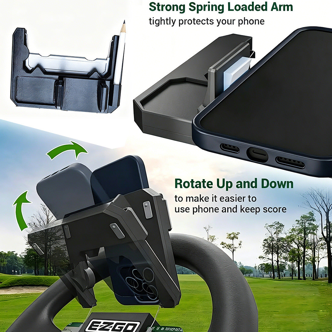 Golf Cart Steering Wheel Phone Holder