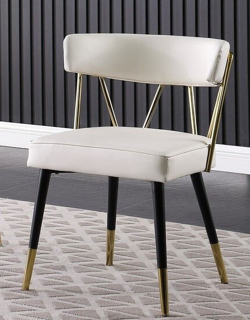 Glam Faux Leather Dining Chair Set of 2