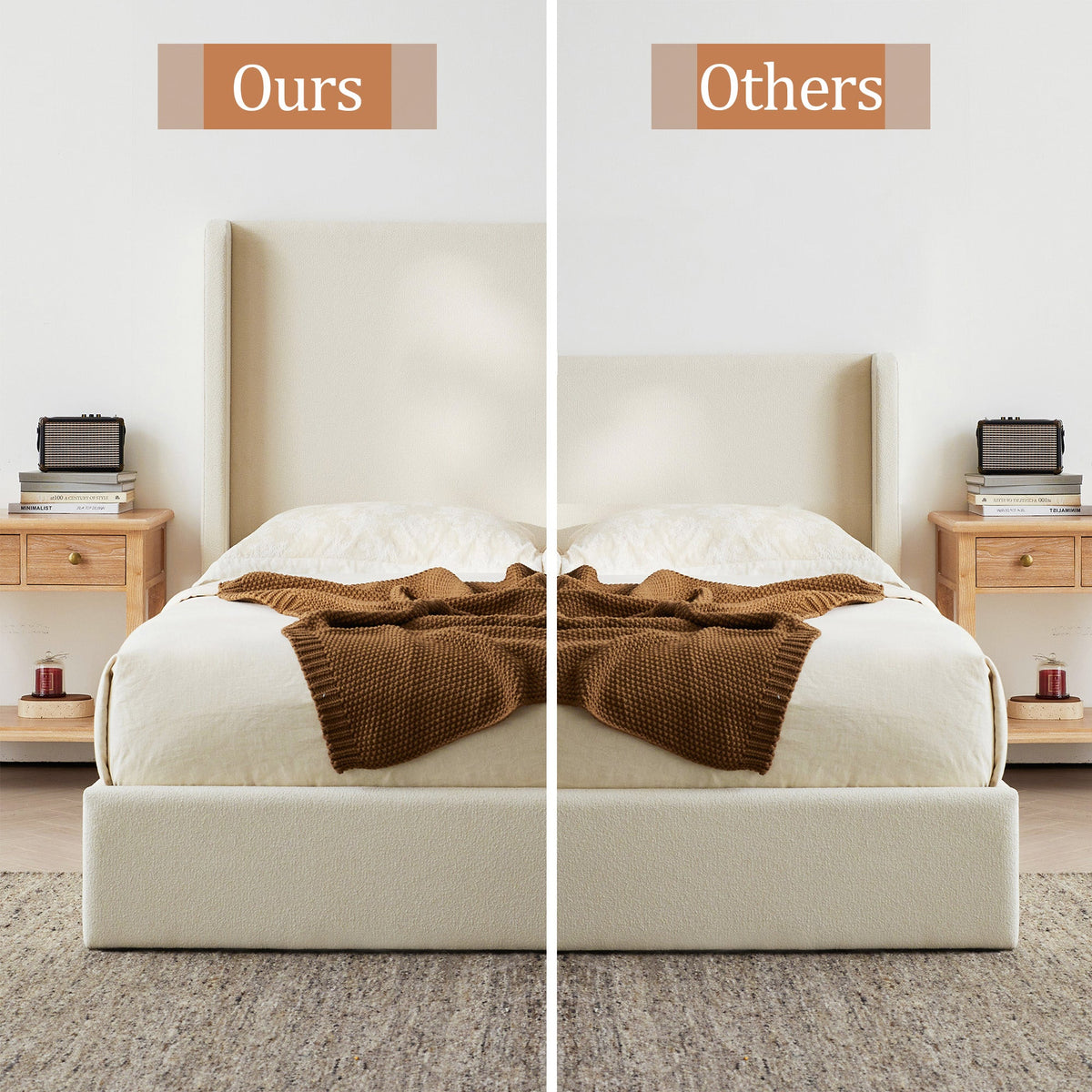 Carmen Upholstered Wingback Bed Frame